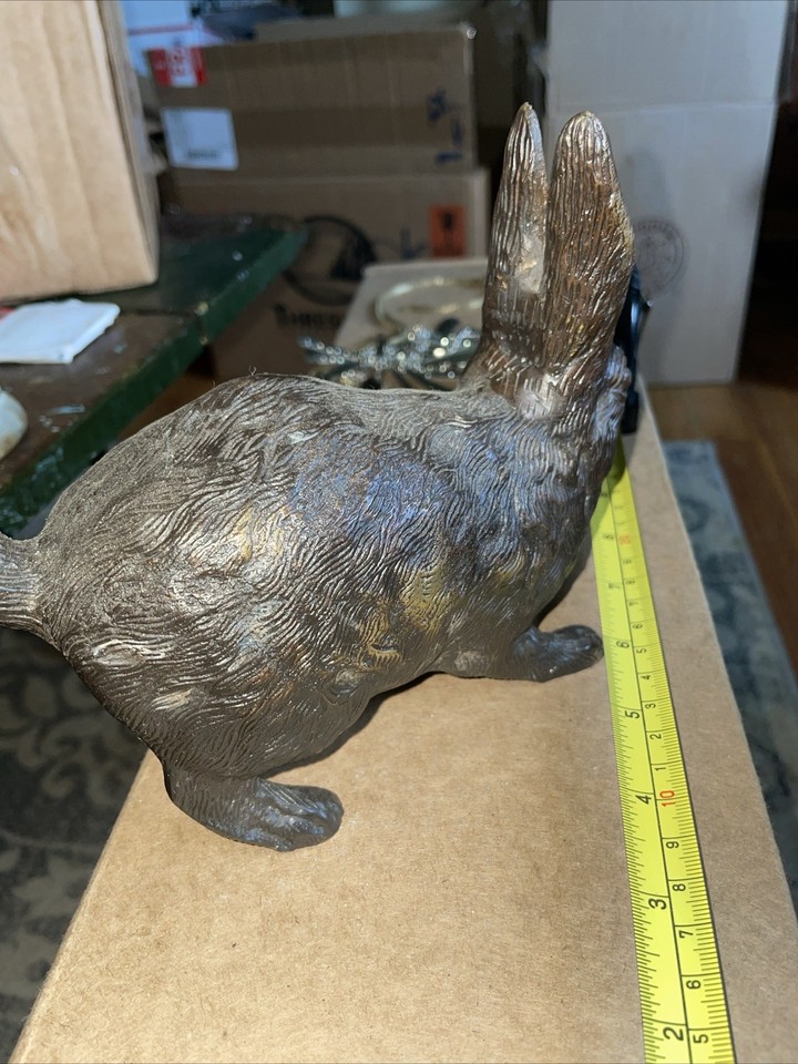 Vintage Cast Bronze Rabbit Statue | eBay