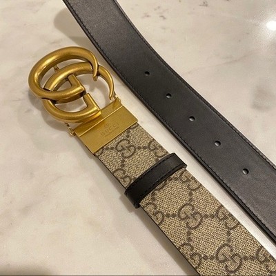 Gucci GG Supreme Reversible Belt Size 90cm Fits 30-32 Waist