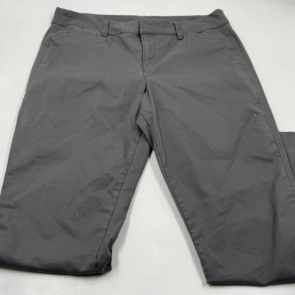 Old Navy Womens Pixie Pants 10 Gray Cotton Stretch Ankle Chino Slim Straight Leg - Image 2 of 4