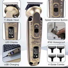 Hatteker Men's Professional Cordless Hair Clipper and Beard Trimmer Kit