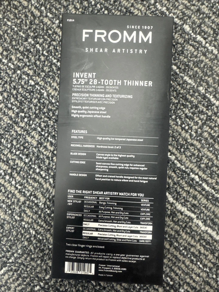 F1014 Fromm Shear Artistry Invent 5.75" 28-Tooth Thinner barber stylist salon - Image 2 of 2