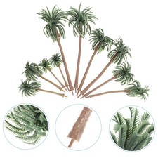10Pcs Green Palm Tree Model Set for Landscape Reusable Miniature Scenery