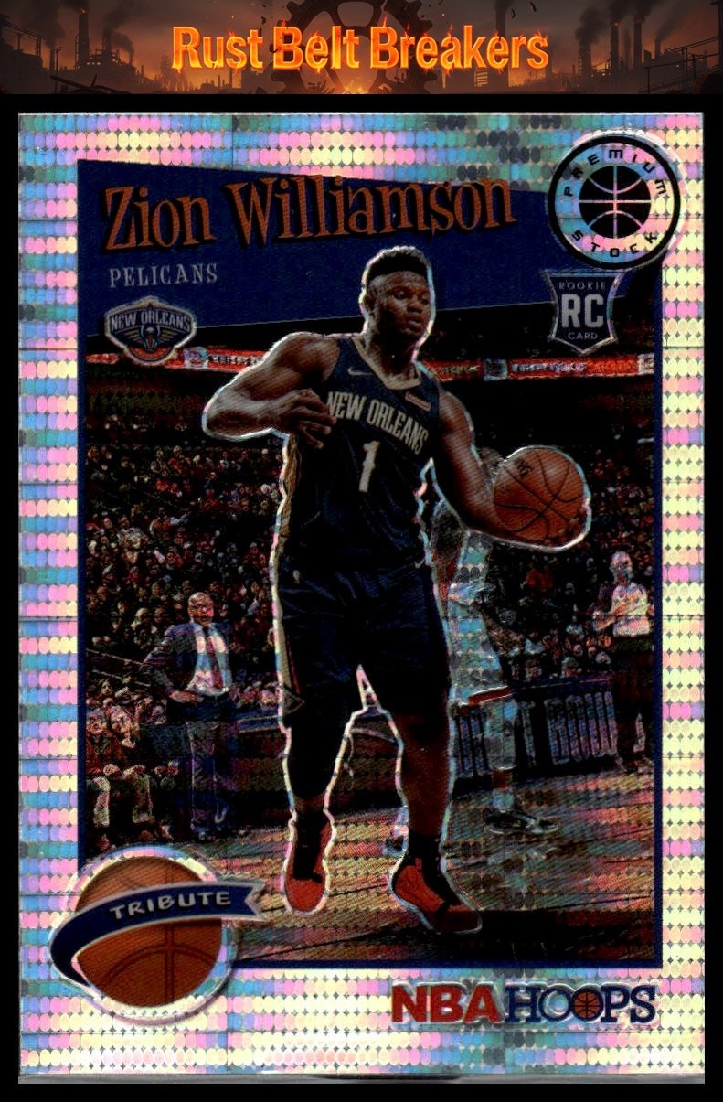 2019-20 Hoops Premium Stock Zion Williamson #296 Prizms Pulsar NO Pelicans