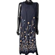 Jamie Brooke Woman Floral Dress Sleeveless Casual Summer Black 18W