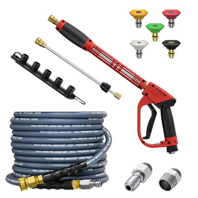 #ad 5000PSI Pressure Washer Gun and Hose Kit 25FT Kink Resistant Steel Braided P... $128.89