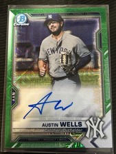 2021 Bowman Chrome Mega Box Austin Wells Green Mojo 1 /99 (NY Yankees)