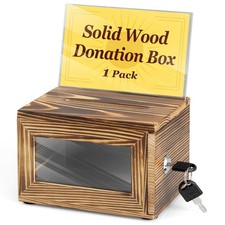 Wood Donation Box For Fundraising Suggestion Small Burnt Tip Jar With Slot