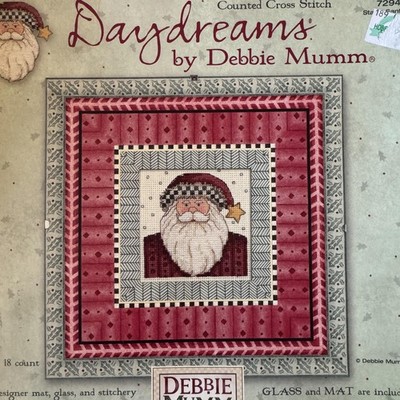 Dimensions Daydreams Starry Santa Cross Stitch Kit 72945 Glass & Mat Debbie Mumm