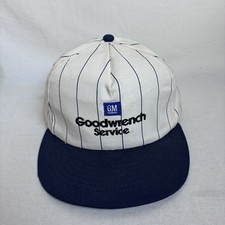 Vintage GM Goodwrench Service Pinstripe Snapback Hat Made in USA Automotive Cap