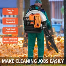 Upgraded 63CC 2-Stroke Backpack Gas Leaf Blower 665CFM 3HP Lawn Grass Blower
