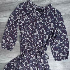 41 Hawthorn Cristen Shirt Dress Belt Floral Purple Size Small Business Clausal