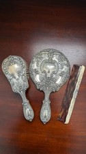 Gorham Sterling Silver Buttercup 3 Piece Vanity Dresser Set Mirror Brush Comb 23