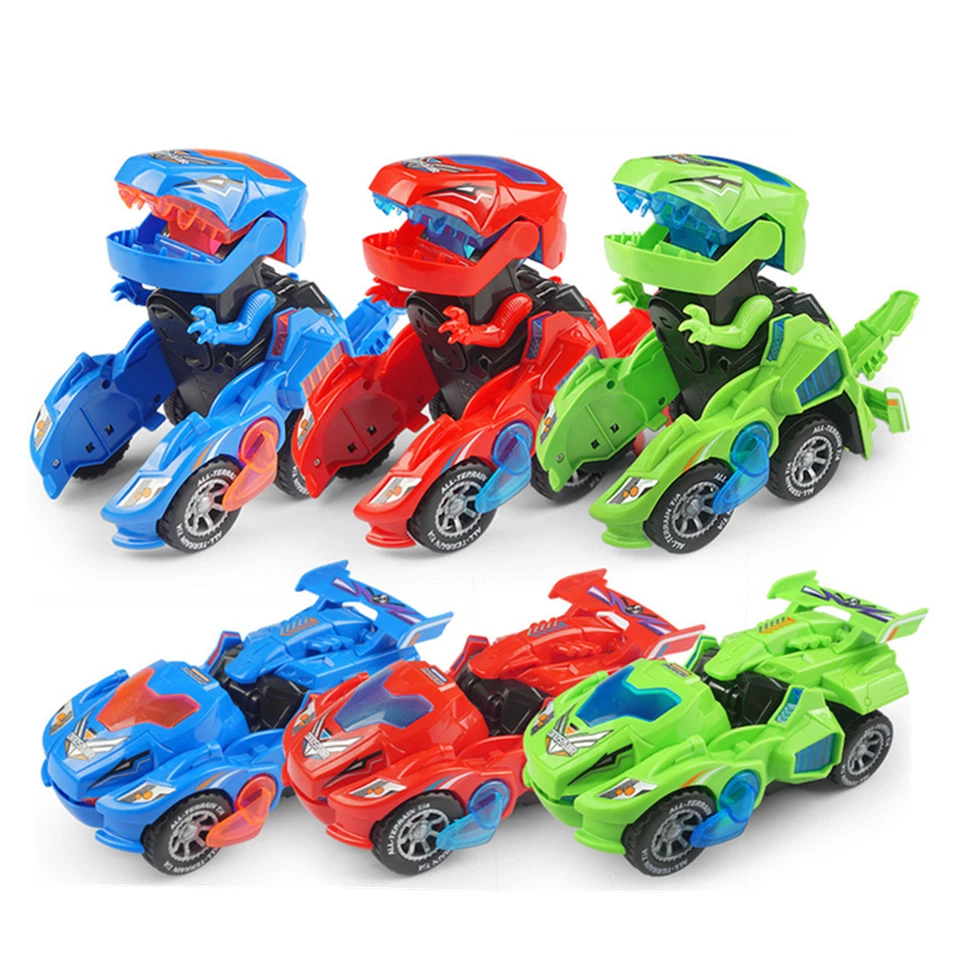 Transforming Dinosaur LED Car Automatic Dino Car For Kids 3+ Years Old Gifts E - Imagem 3 de 4