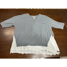 Matilda Jane Sweater Lace Detail Top Women XXL Feminine Soft Bow Academia Preppy