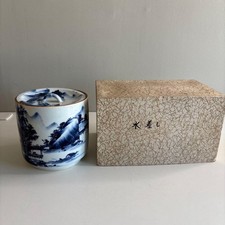 Heian Hakuho Landscape Mizusashi Water Jar