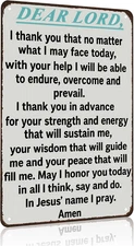 Christian Gifts God Prayer Tin Sign Religious Metal Wall Art Home Church 8x12
