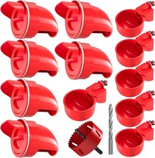Chicken Feeder No Waste Automatic Poultry DIY Feeders and red