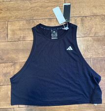adidas Women Essential Training Tank Top Sz Large Black Climacool JF1025 NEW