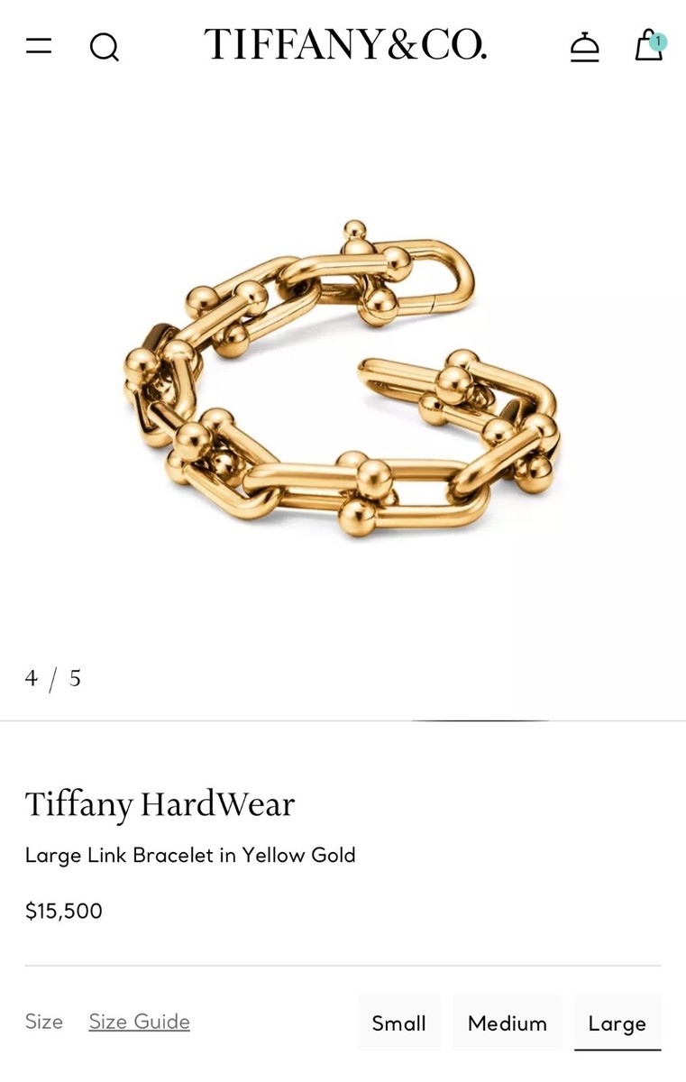 Tiffany HardWear LARGE Link Bracelet in 18K Yellow Gold, Size
