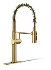 Kohler K-22973-2MB Crue Semi Pro Pull Down Kitchen Faucet, Brushed Brass
