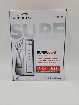 ARRIS SURFboard SB6190 DOCSIS 3.0 32 x 8 Gigabit Cable Modem White