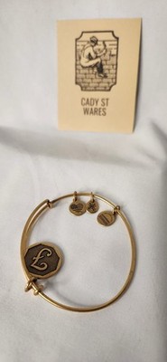 Alex And Ani F Bracelet With Rustic Brass Coloring Size Small