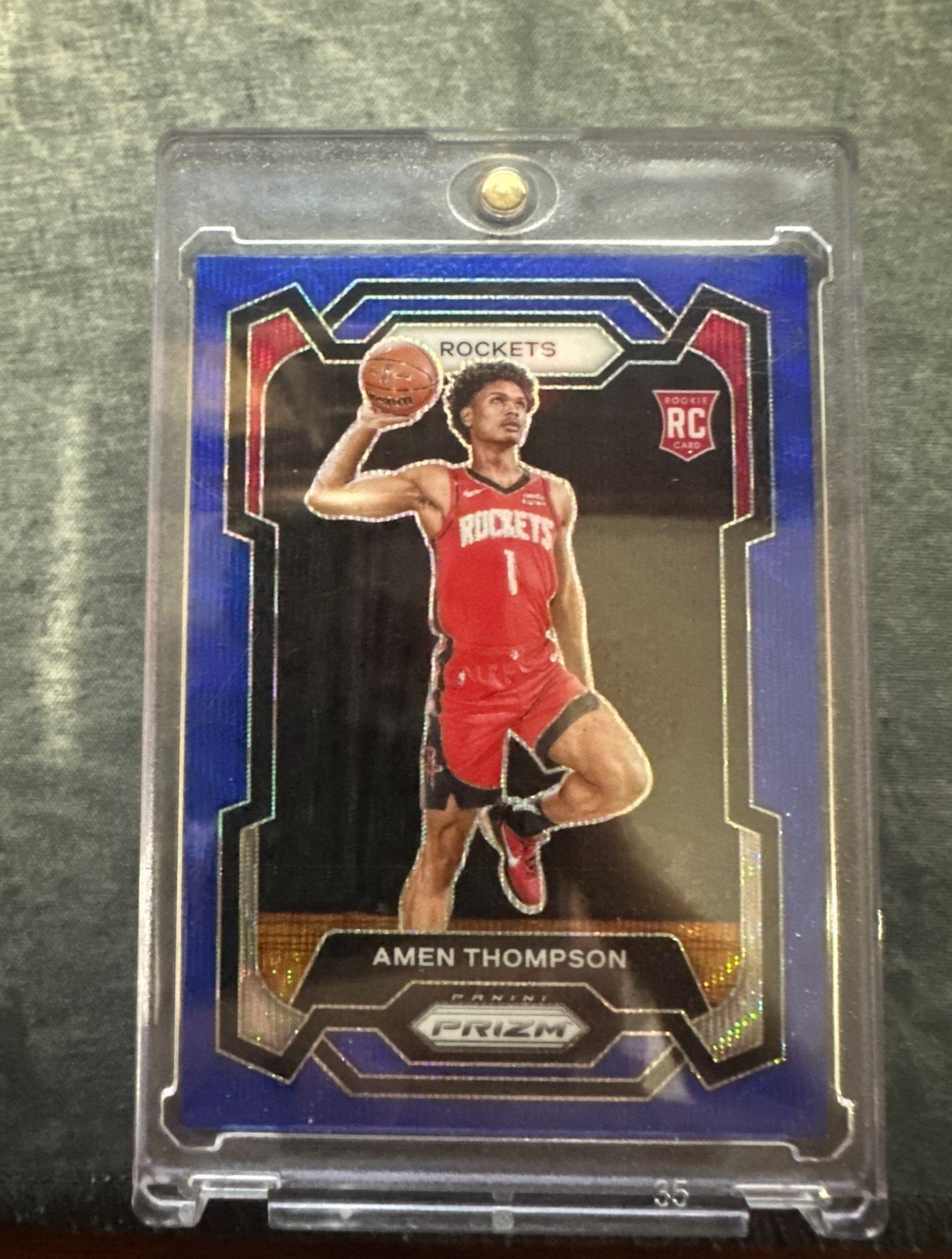 2023-24 Panini Prizm - Amen Thompson #150 Blue Wave Prizm (RC)