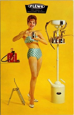 Plews ''First Choice of the Professional Mechanic Postcard Woman in Swimsuit