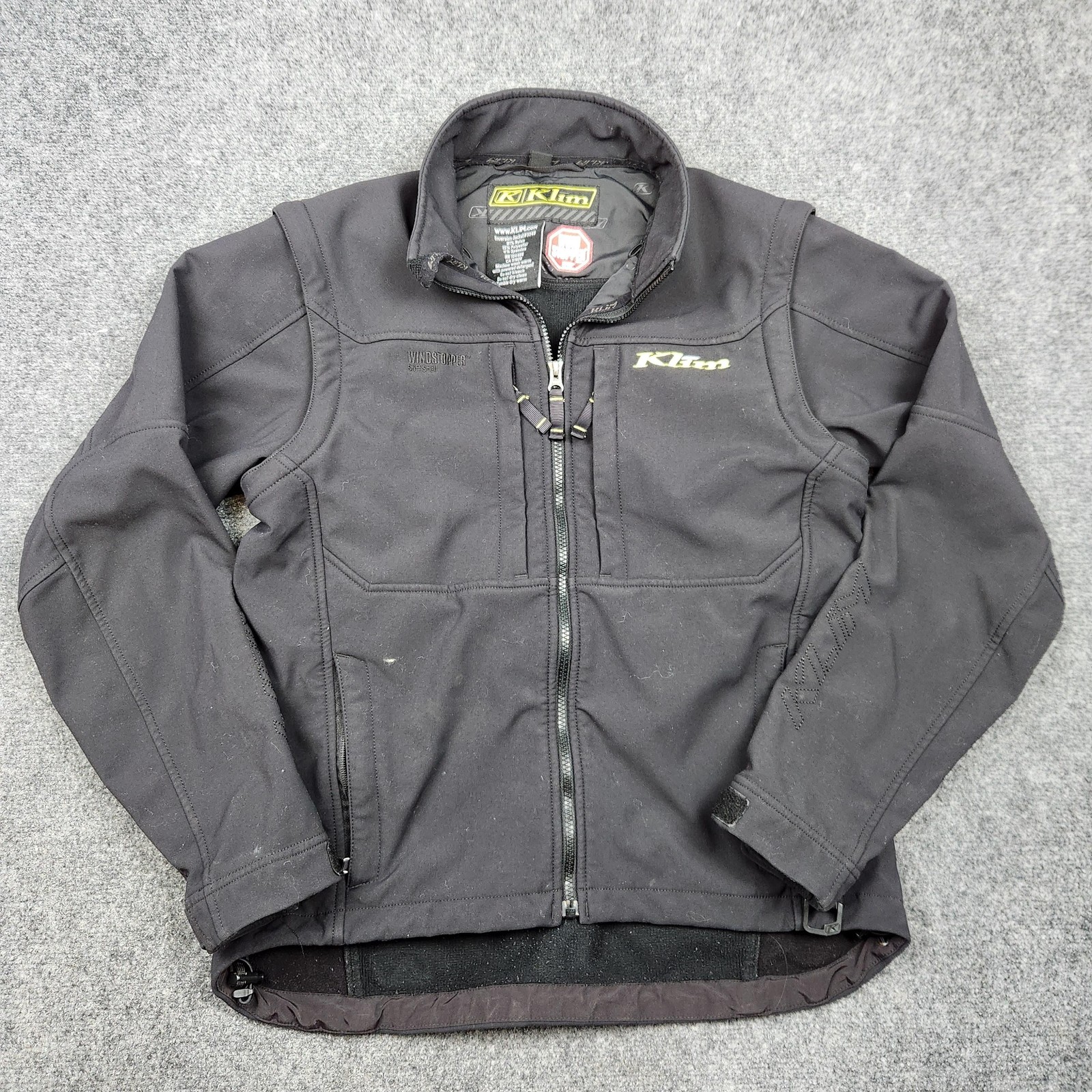 Klim Inversion Jacket Mens Medium Black Softshell Gore Windstopper Snowmobile