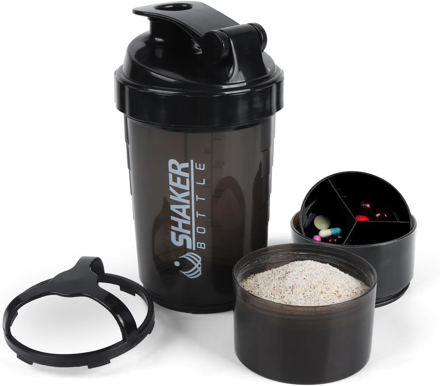Shaker Bottle - Protein Shaker Cup with Storage Compartments