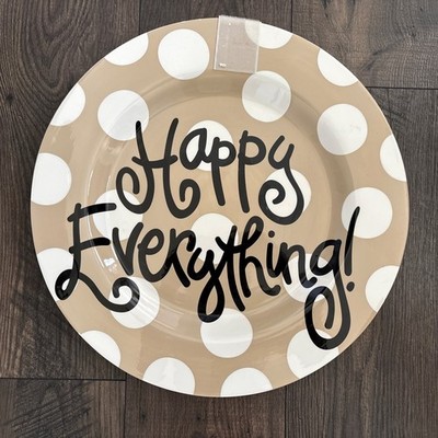 Coton Colors Happy Everything Polka Dot X Large Round Base Platter 17'' See Pics