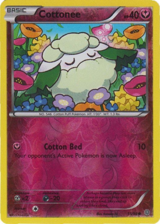 Pokemon - Cottonee - 55/98 - Common - Reverse Holo - XY - Ancient Origins - NM