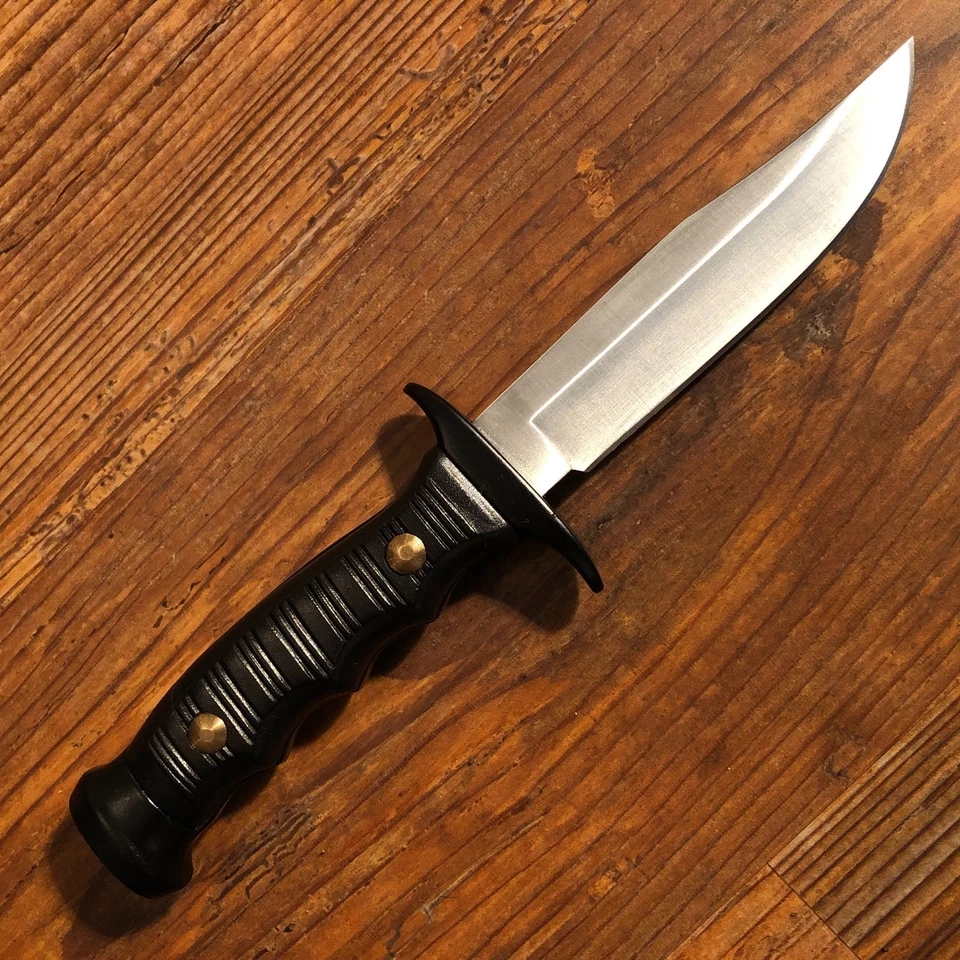 Cuchillo de Caza Bowie Muela Inox España Modelo 7101 y Funda de Cuero Marrón LIMPIO Foto 3 de 4