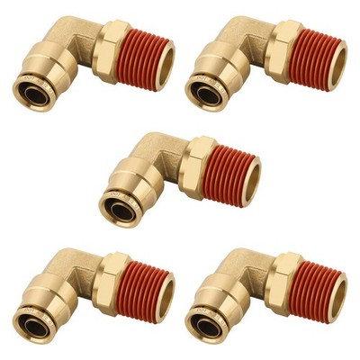 Boeray 1/2'' Quick Push to Connect Fittings 1/2''OD × 1/2''NPT Thread, Gold 