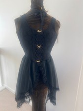 Vintage Stroke Of Midnight Black Night Gown Babydoll Womens Medium Made In USA