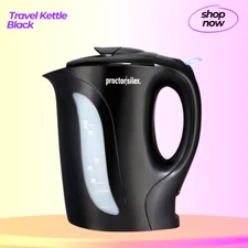 Proctor Silex Electric Kettle 1L Black - Fast Boiling Auto-Shutoff
