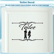 Bathroom Restroom Toilet Door Sign Art Vinyl Home Decor Wall Sticker Decal S120
