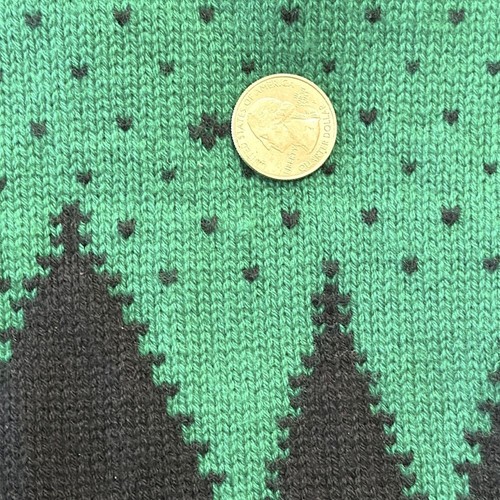 Talbots Lambswool Blend Green & Blue Intarsia Print Women's Cowl Neck Sweater L - Picture 7 of 7