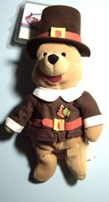 RETIRED Vintage Disney PILGRIM WINNIE The POOH BEAN BAG PLUSH Thanksgiving