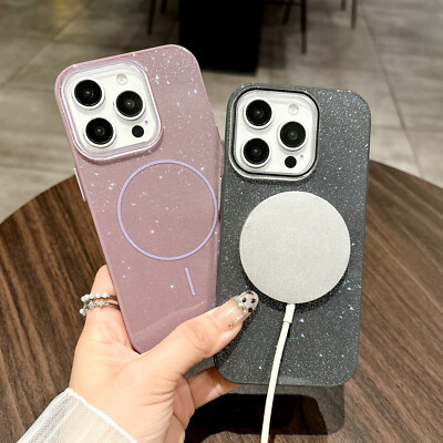 Glitzer Bling Hülle Für iPhone 17 16 15 14 13 Pro Max Handy Case Schutz Magsafe