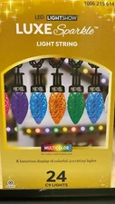 Gemmy Lightshow 24 Count 23 ft C9 Luxe Sparkle Multicolor LED Christmas Lights 