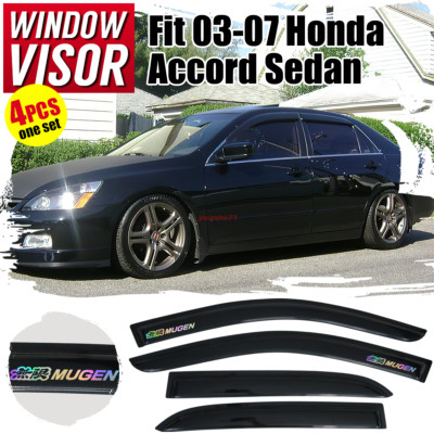 Fits 03-07 Honda Accord 4DR Window Visors Vent Guard Rain Deflector w/ Mugen