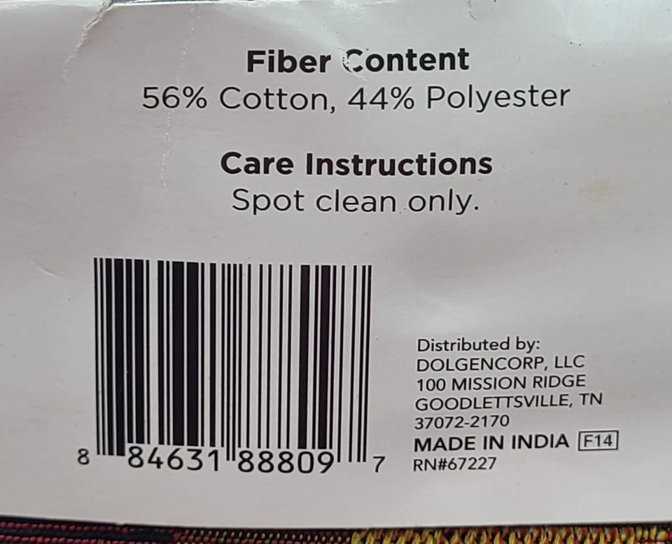 Tapestry Table Runner Perfect Harvest Thanksgiving Fall Leaves 13x68 Country NOS - Image 3 of 4