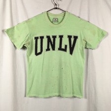 Vintage 90s University Of Las Vegas T-Shirt L Green Spell Out UNLV Galt Sand Tee