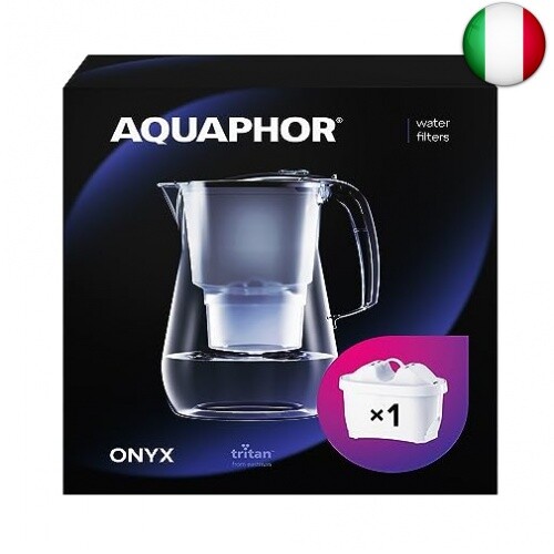 AQUAPHOR Filtro dell'acqua Onyx Nero incl 1 filtro MAXFOR+ I Filtro dell'acqua