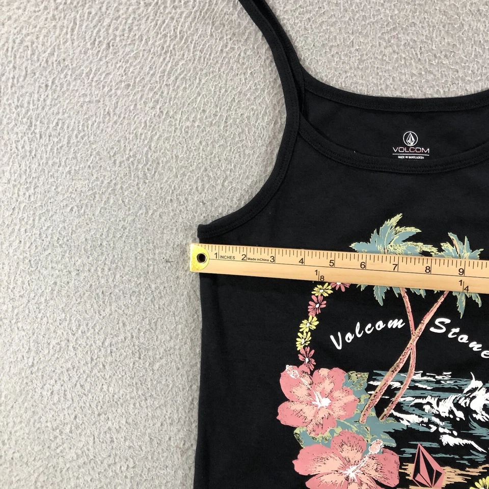 Volcom Stone Tank Top Women’s L 10 Black Graphic Print - Image 2 of 4