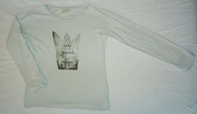 T-shirt gris à manches longues pour filles, Zara Girls, 7 ans (122 cm) - Photo 1/2