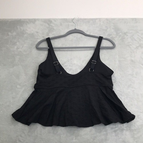 Berlook Black Eyelet Tankini Top & Matching Swim Skirt Size 18 New - Picture 11 of 16