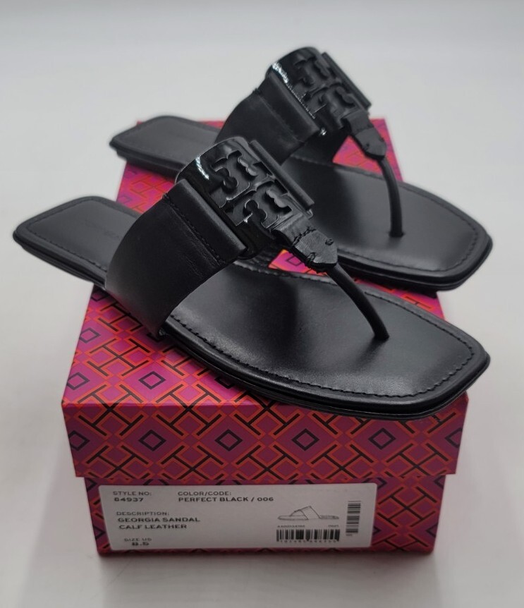 Tory Burch Georgia Black Sandal | eBay