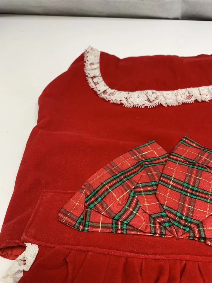 Костюм собаки рождественское платье красный бархат бант Razz Pe Taz размер M  - Изображение 2 из 4